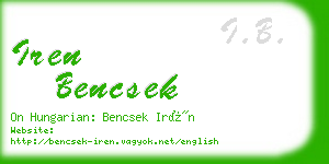 iren bencsek business card